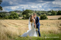 Bride and Groom on the outskirts of Wentworth Village following their Wedding at Holy Trinity Church in the village